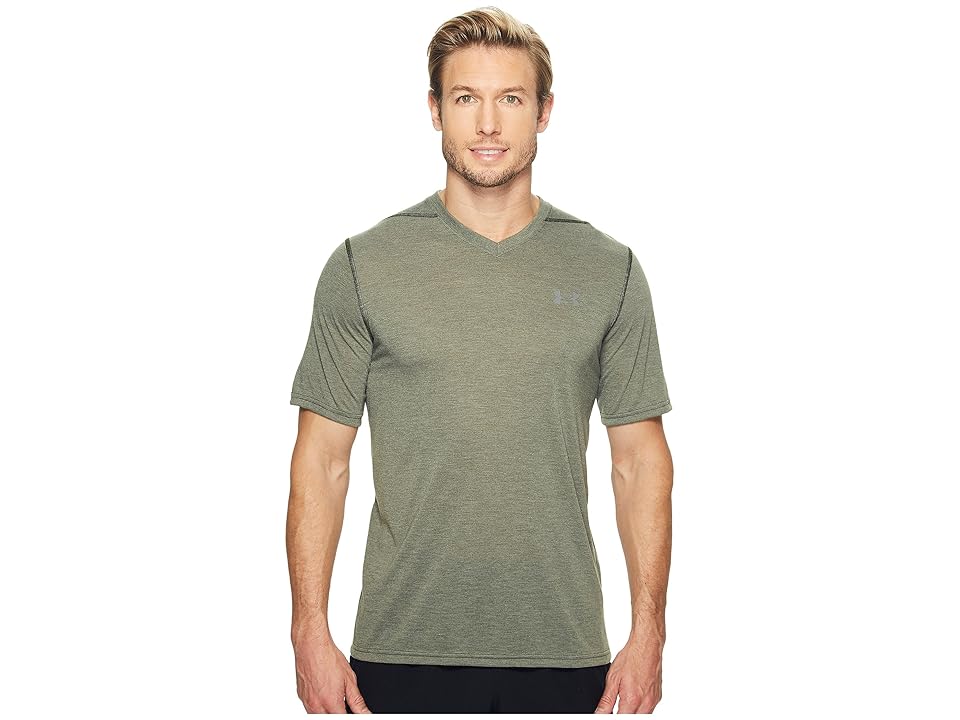 

Under Armour UA Threadborne V-Neck Short Sleeve (Artillery Green) Men's Clothing, Black