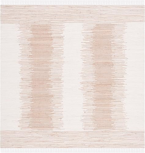 Miniatura 15 de Safavieh Montauk Collection MTK752A Alfombra pequeña de algodón tejida a mano, Algodón, Beige