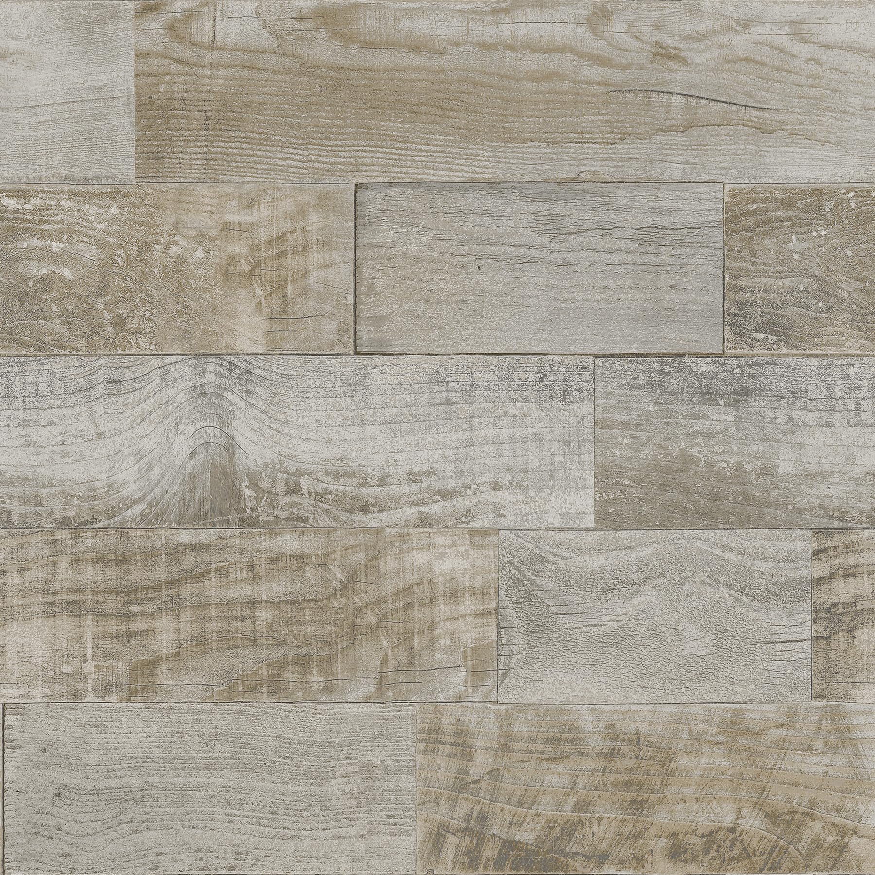 Scott Living Salvaged Plank Natural Self Adhesive Wallpaper, Brown