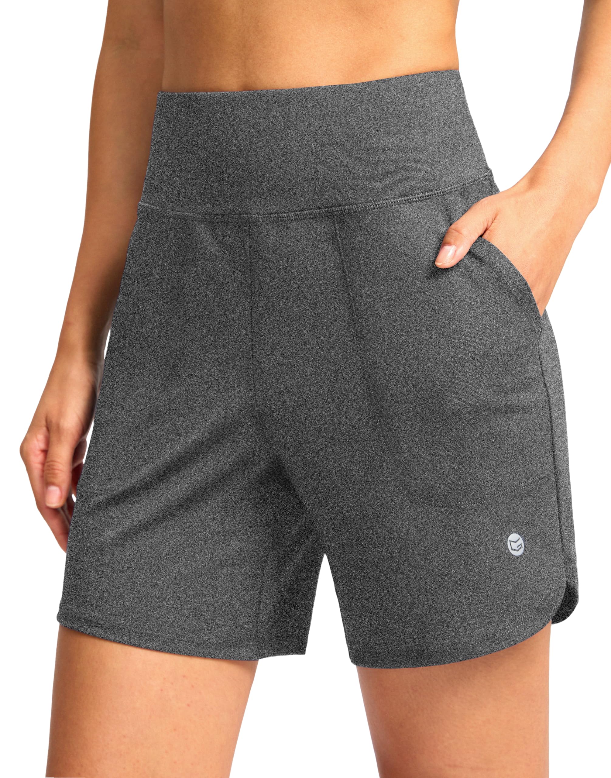 G Gradual Women's Athletic Shorts 6" High Waisted Casual Shorts for Women