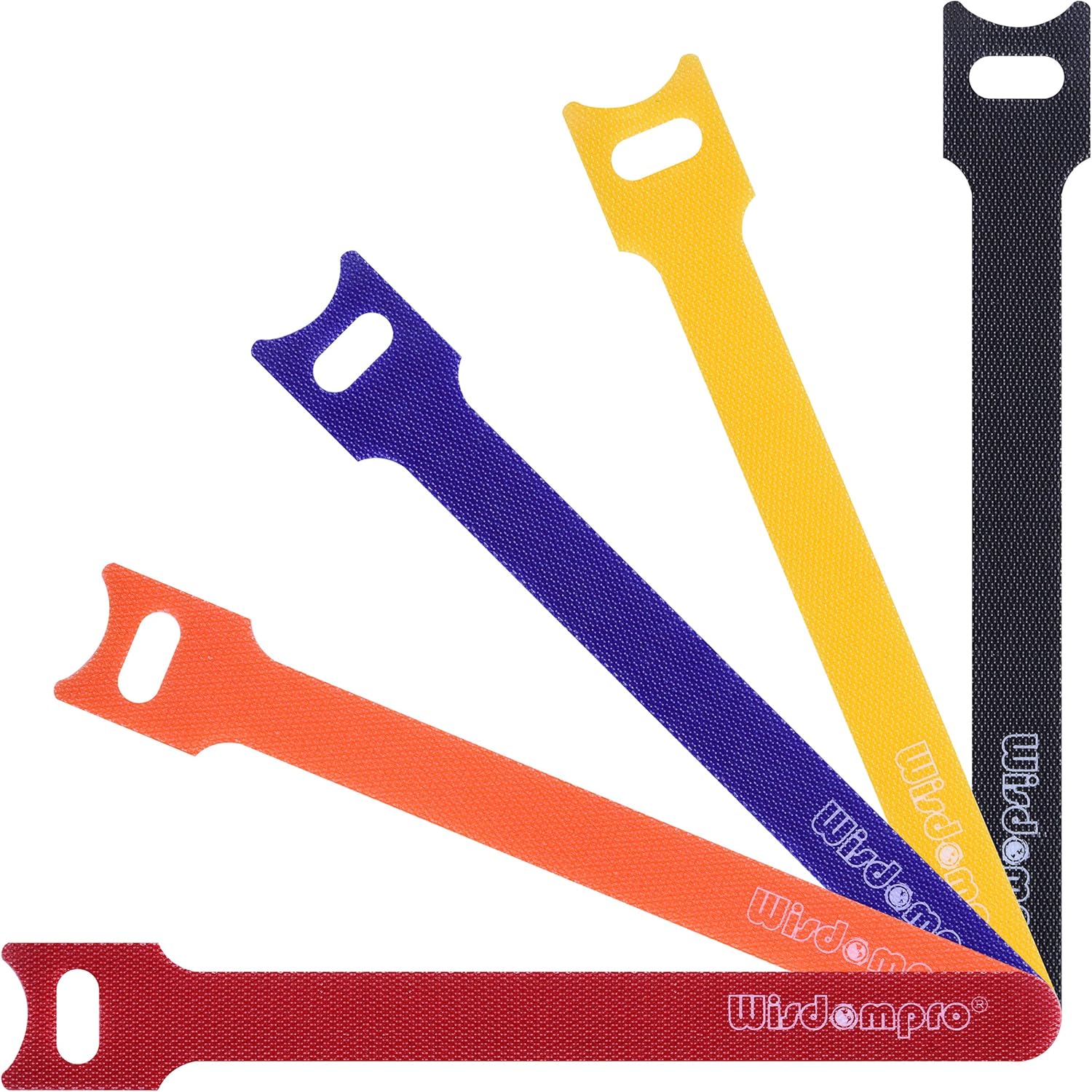 50 Pack 6 Inches Hook and Loop Cable Ties, Self-gripping Fastening Cord Strap by Wisdompro - Reusable, Durable Functional Ties to Keep Your Home, Office, Workspace from Tangled Messes of Cords