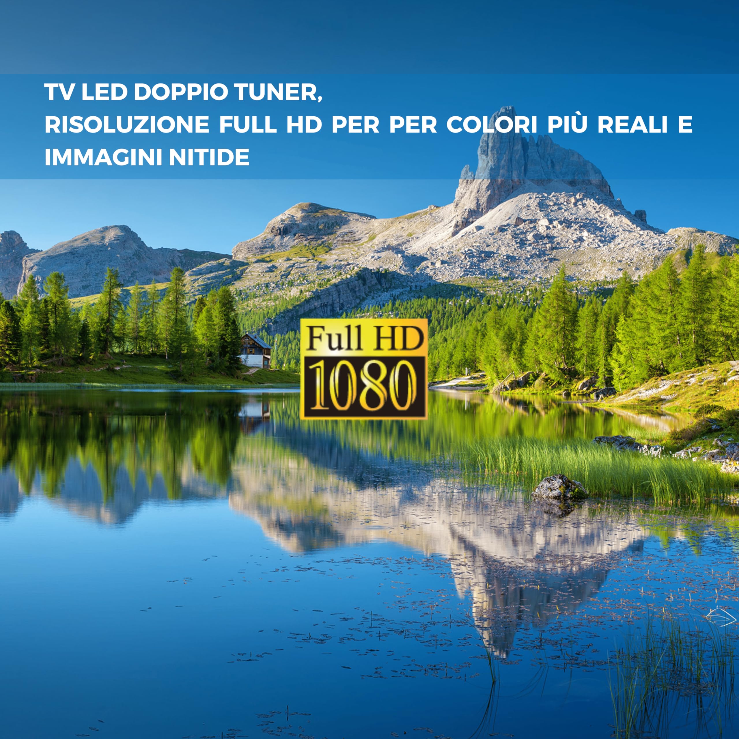 DIGIQUEST Smart TV 40", bezramowy, Full HD, Android Google TV, Wi-Fi, LCN Tivùsat, podwójny tuner, Mediaplayer, funkcja CEC, centralna podstawa, czarny [klasa efektywności energetycznej E]