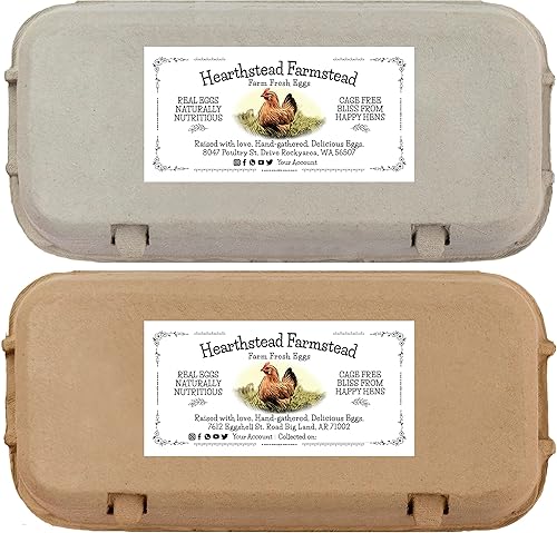 Miniatura 3 de 100 hojas VOL.1 Etiquetas personalizadas para cartón de huevos de 4 x 2 pulgadas, calcomanías adhesivas de huevos frescos de granja, personalizar