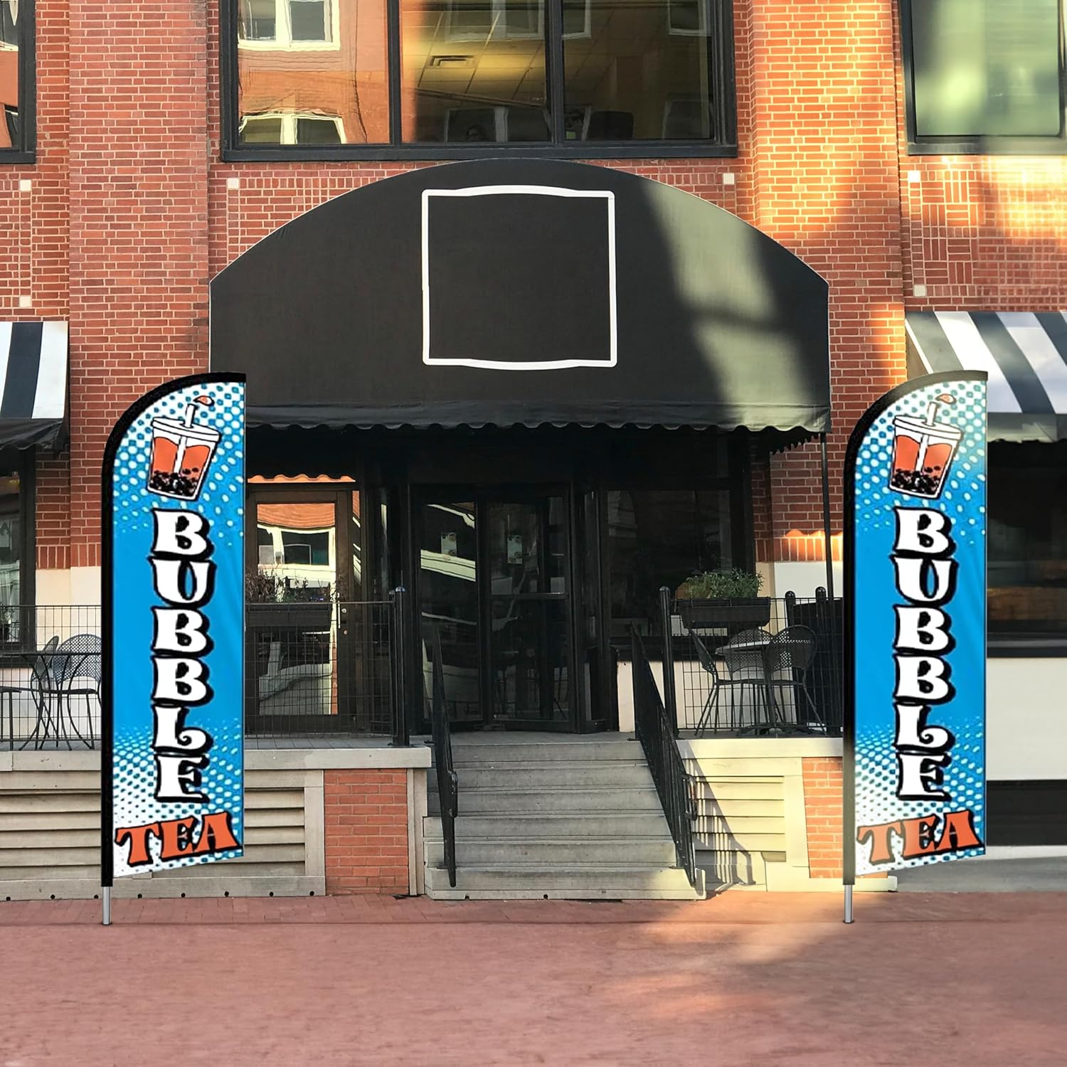 Bubble Tea Windless Flag Sign With Complete Hybrid Pole set