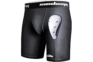 COOLOMG Men's Compression Shorts with Athletic Cup