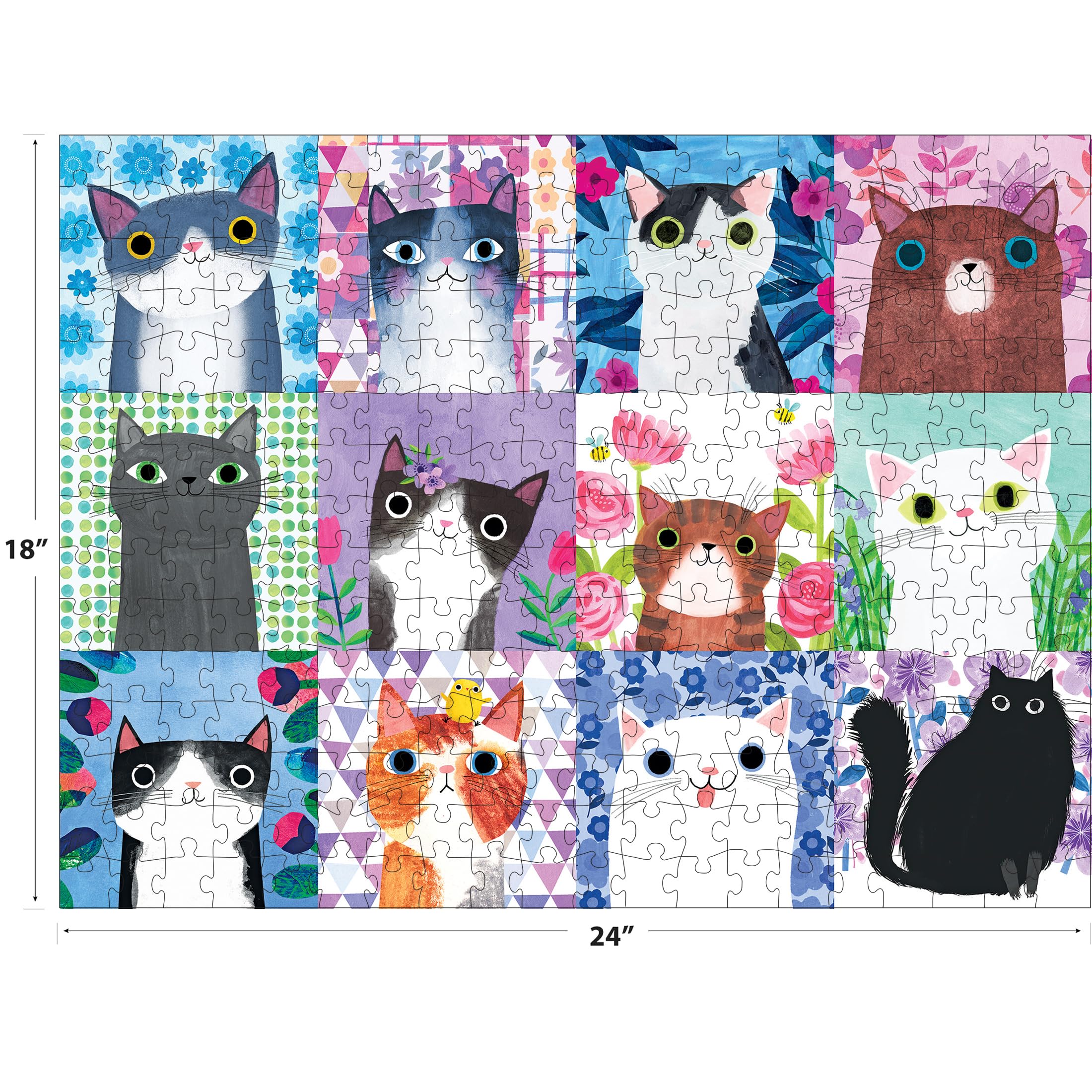 Amazon.com: RoseArt - Planet Cat - Floral Cats - 300 Piece Jigsaw