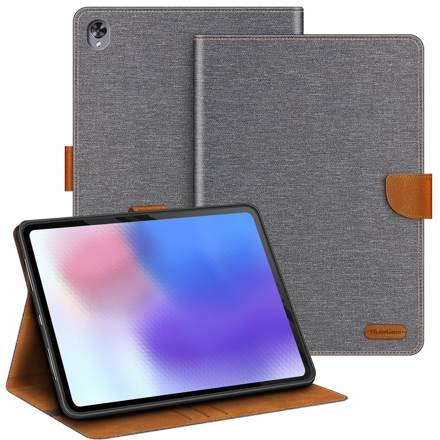 Leather Case Compatible With Huawei MediaPad M6 10.8 Wi-Fi LTE 2019 Protective Cover with Inner TPU Silicone Shell, Built-in Stand and Rugged Drop-Proof(Gray)