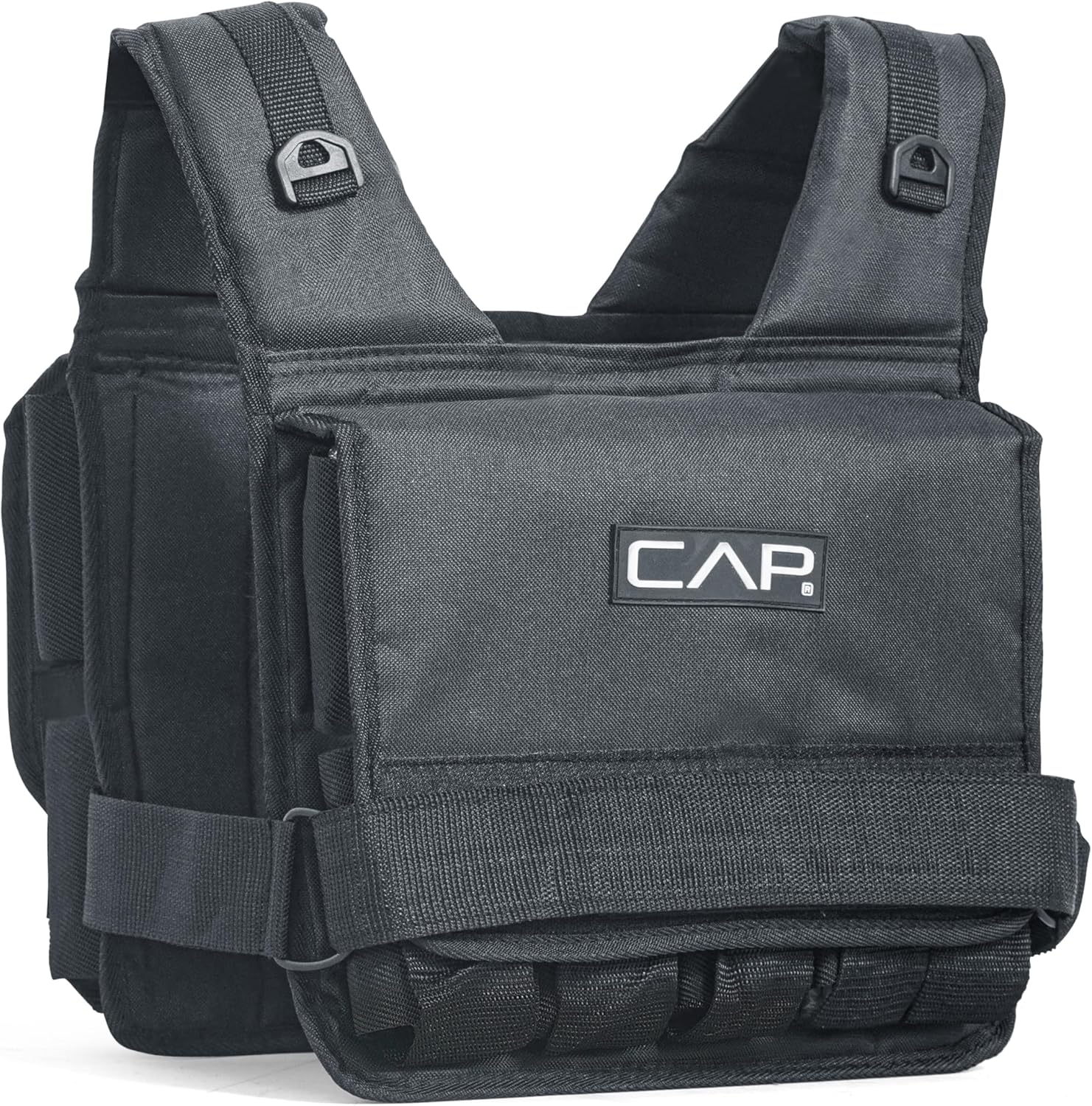 CAP Barbell Adjustable Weighted Vest 20-150 lbs | Removable Iron Weights for Strength Training, Running, Calisthenics, Cardio