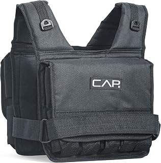 CAP Barbell Adjustable Weighted Vest 20-150 lbs | Removable Iron Weights for Strength Training, Running, Calisthenics, Cardio
