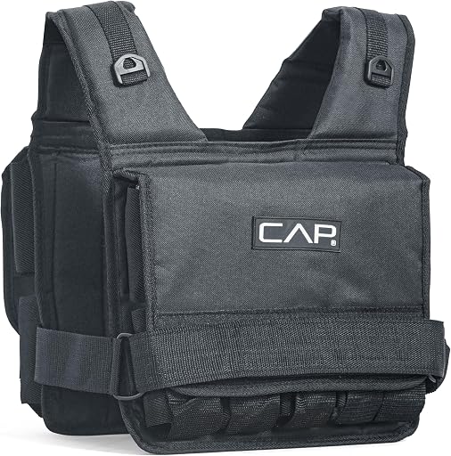 CAP Barbell Adjustable Weighted Vest | 20-150 lbs | Heavy-Duty Workout Vest with Removable Iron Weights for Strength Training, Cardio, Running, and Calisthenics