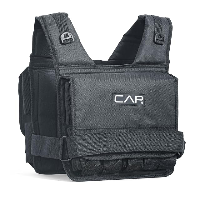 CAP Barbell Adjustable Weighted Vest 20-150 lbs Heavy-Duty Workout Vest with Removable Iron Weights for Strength Training Cardio