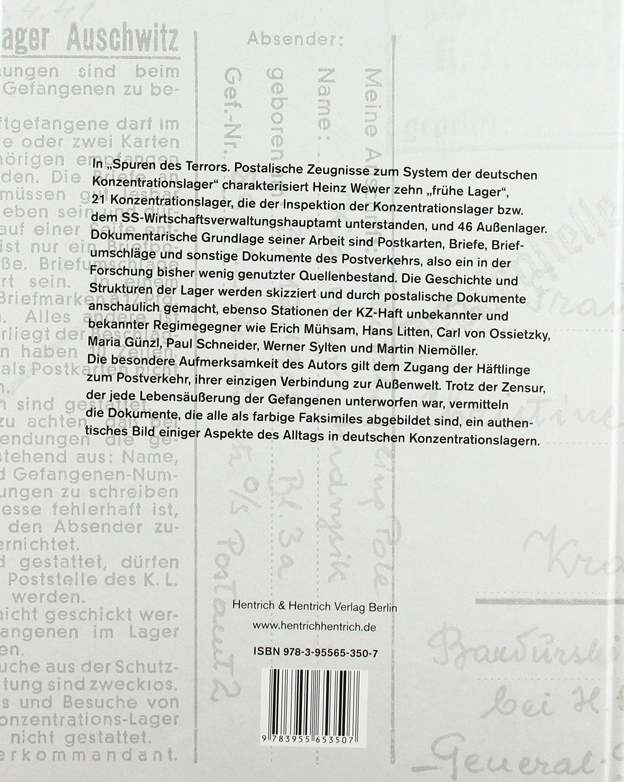 Spuren des Terrors: Postalische Zeugnisse zum System der deutschen Konzentrationslager