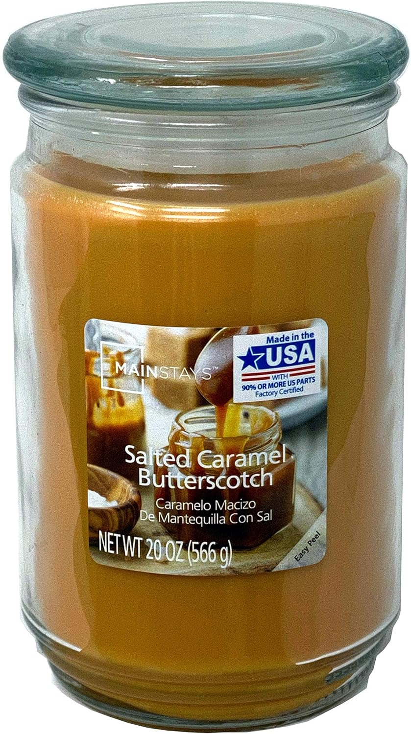 Mainstays 20oz Salted Caramel Butterscotch Scented Candles, 3-Pack