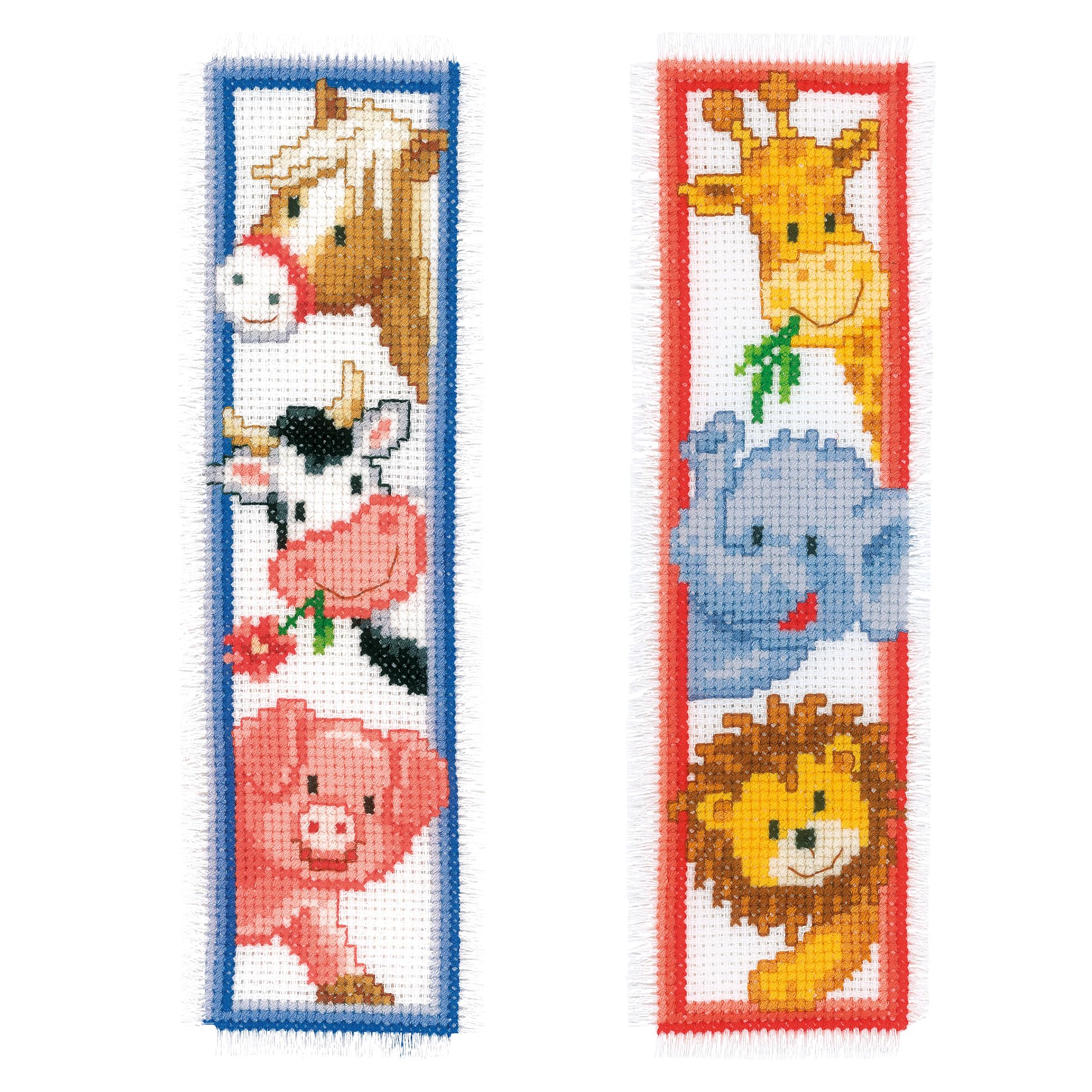 Vervaco Counted Cross Stitch Bookmark Kit 2.4"X8" 2/Pkg-Animals (14 Count) -V0012539