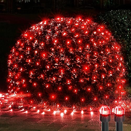 Miniatura 19 de WBao - Luces de Navidad al aire libre de 200 LED F8 con bombillas grandes, 8.4 pies x 5.2 pies, luces de arbustos de Navidad con 8 modos, Varios