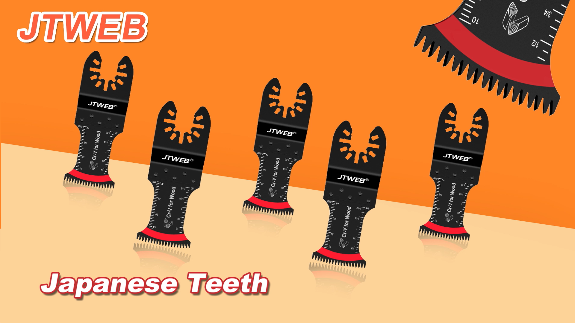 JTWEB Japanese Tooth Oscillating Saw Blades Wood, 10PCS Arc-Shaped