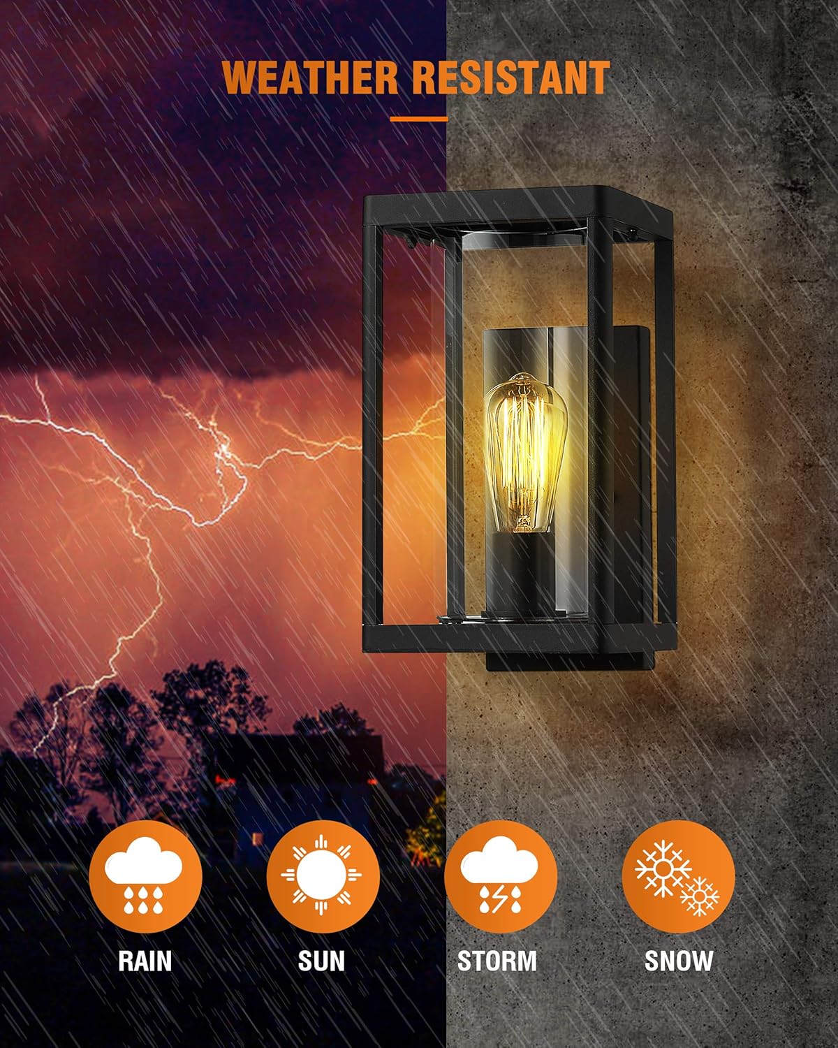Bеѕt Dеаl 🛒 Beionxii Outdoor Wall Sconces | Modern Exterior Porch Light Wall Mount Lantern, Sand Textured Black Cast Aluminum with Clear Cylinder Glass - A291W-1PK
