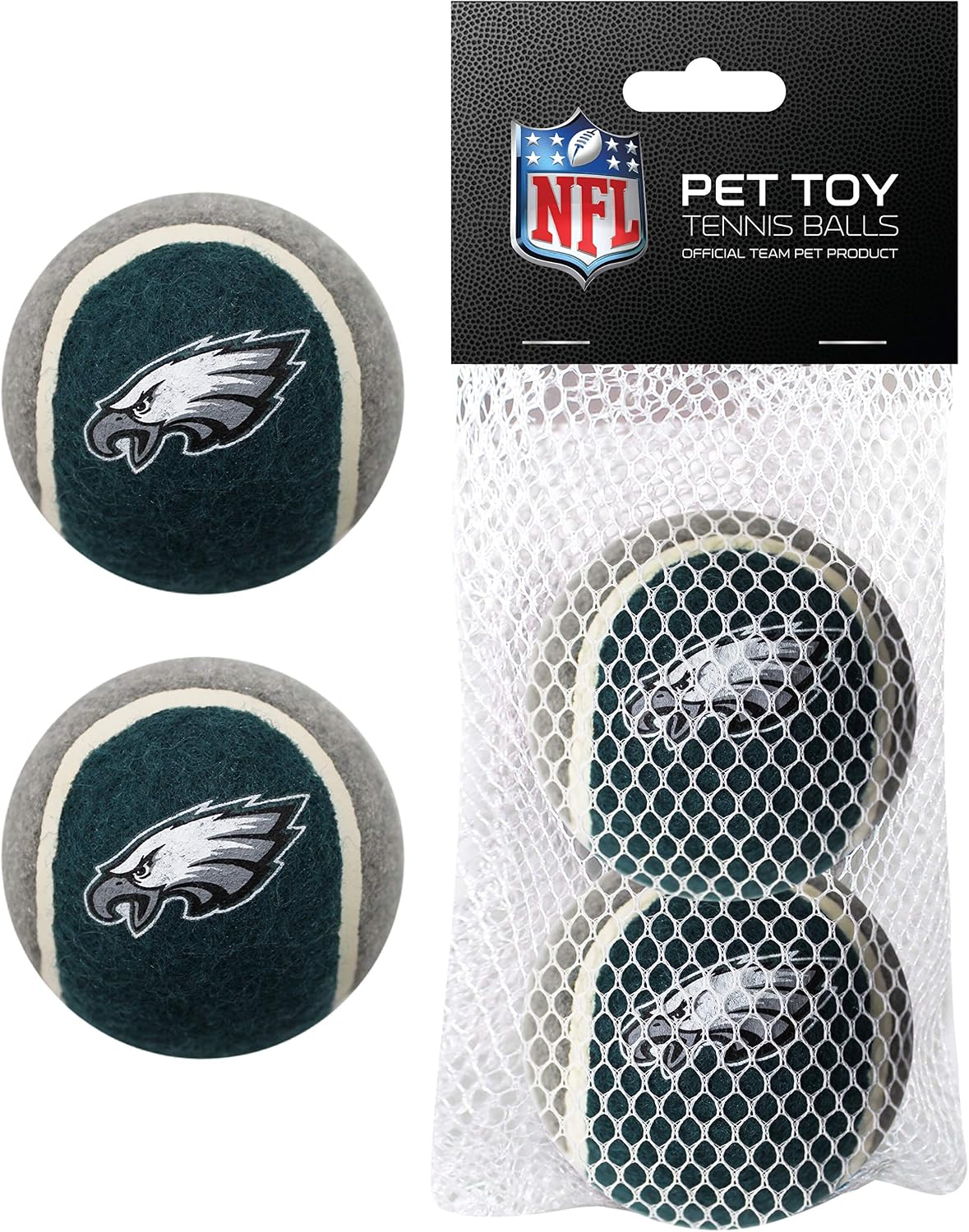 Pets First NFL GREEN BAY PACKERS TENNIS BALLS for DOGS & CATS - 2 piece set with Team Logo in Vibrant Team Color, GBP-3189
