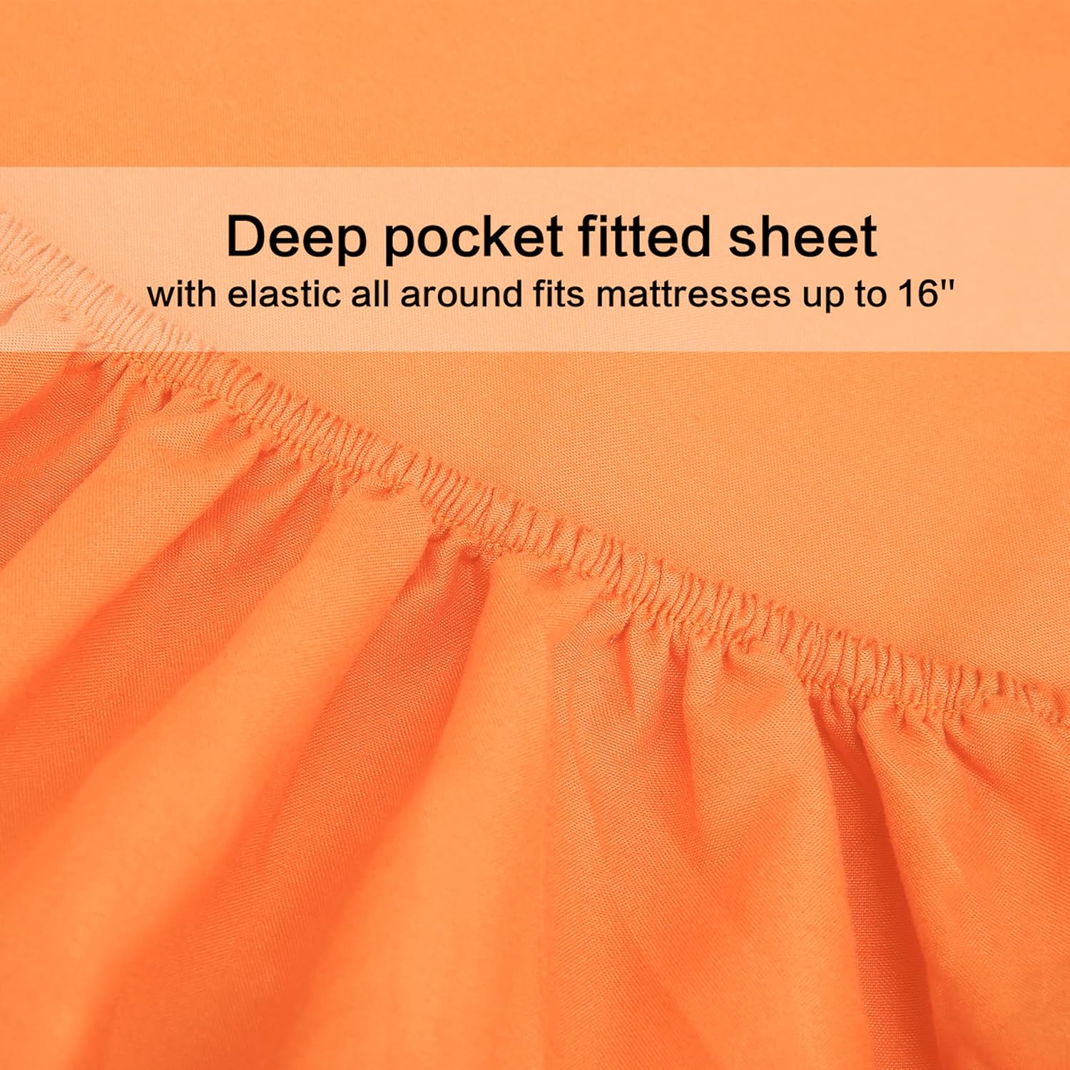 Best Season Bed Sheets Set Extra Soft - 1 Flat Sheet,1 Fitted Sheet and 1 Pillow Cases,Luxury Bedding Set,Deep Pockets,Wrinkle,Fade Resistant - Hypoallergenic- 3 Piece (Twin,Orange)