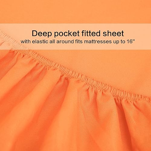 Miniatura 3 de Juego de sábanas de diseño estampado clásico - Juegos de sábanas con bolsillo profundo ultra suave y transpirable., Microfibra, Coral, Completo