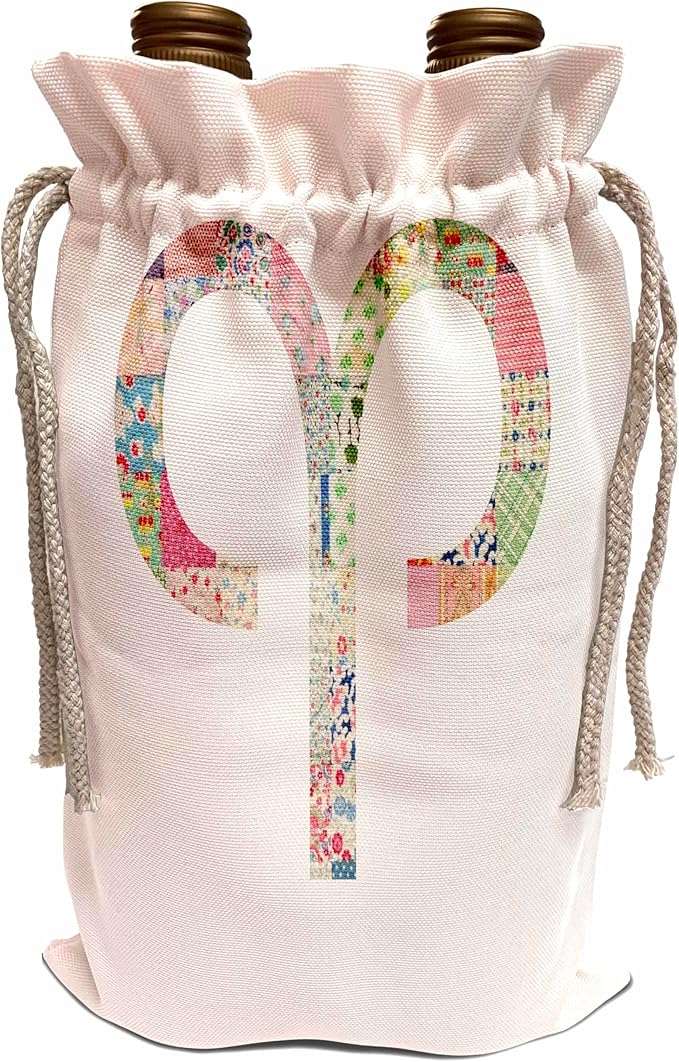 3dRose Wine Bag - Aries symbol in colorful girly pattern - Arien horoscope zodiac sign Astrology