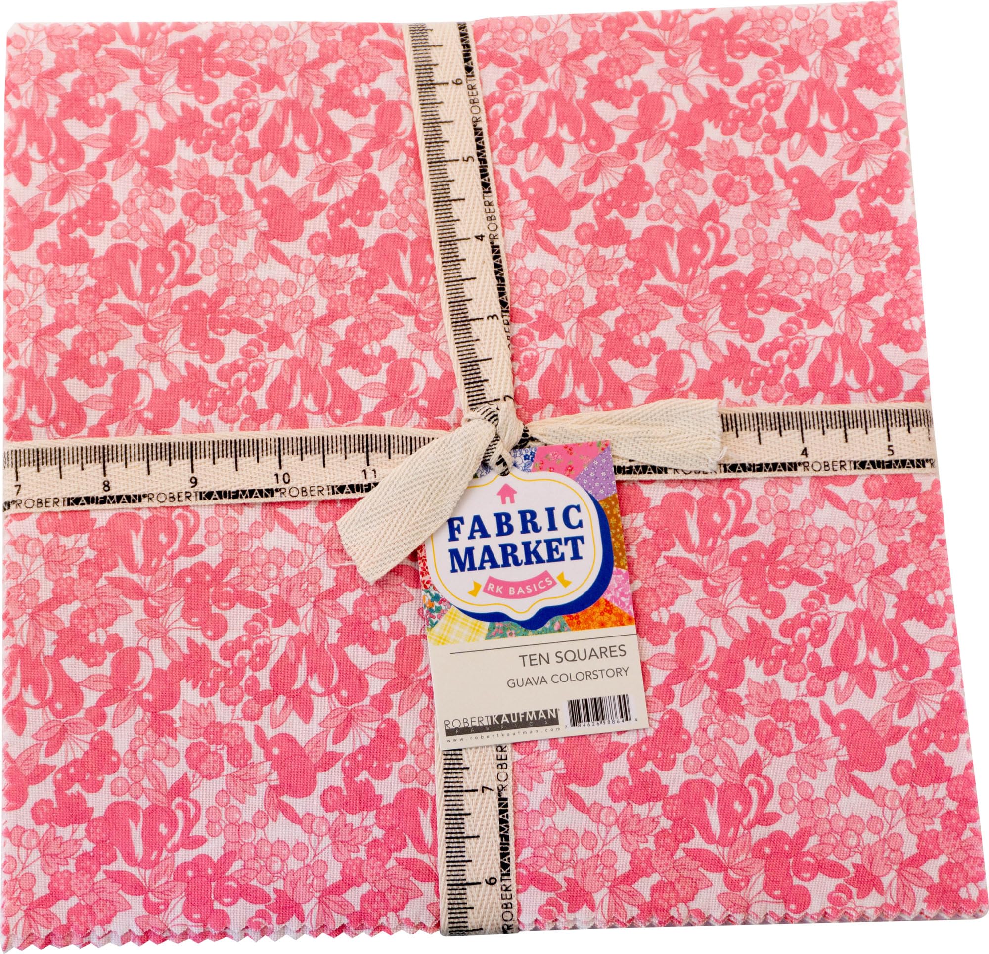 Flowerhouse Fabric Market Guava 42 10-inch Squares Layer Cake Robert Kaufman Fabrics TEN-1505-42