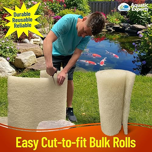 Miniatura 5 de Aquatic Experts Almohadilla de filtro de estanque gruesa beige  1.25 pulgadas de grosor  Rollo a granel para estanque de agua para jardín  Fabricado