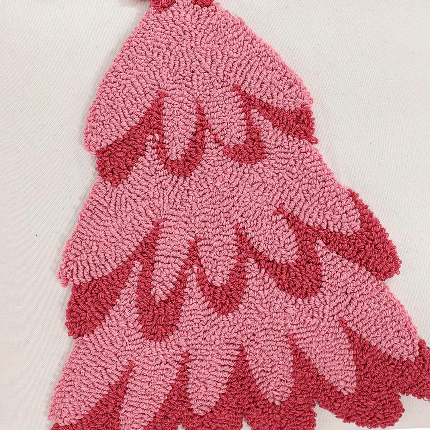 LUOYEHK Christmas Pillow Covers 18x18 Inch Set of 2 Pink Xmas Tree and Star Decorative Throw Pillows Winter Holiday Merry Christmas Canvas Embroidery Cushion Covers for Couch Sofa Bed