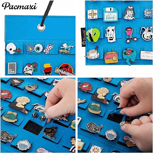 Miniatura 4 de PACMAXI Organizador de broches colgantes, estuche de almacenamiento de pines de exhibición, soporte de almacenamiento de colección de broches,