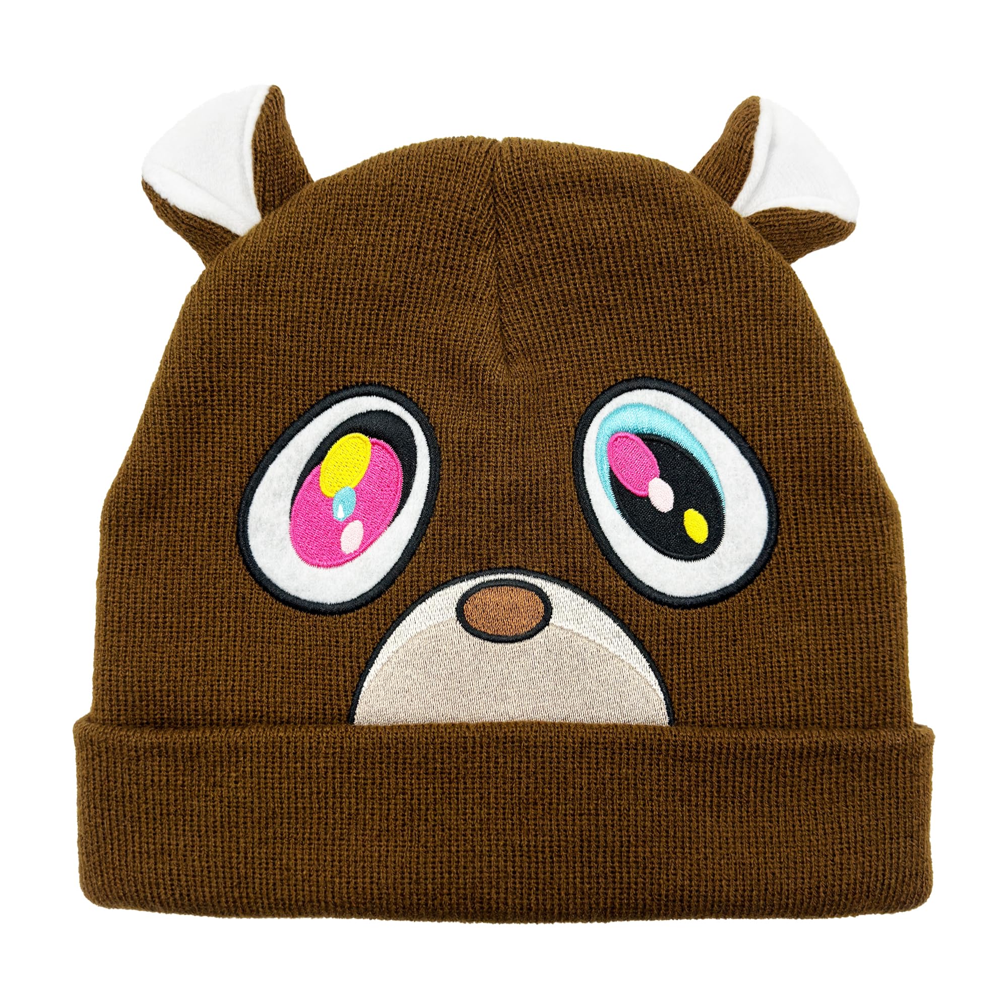 Kanye Bear Beanie - Knitted Hat with Cute Ears, Brown