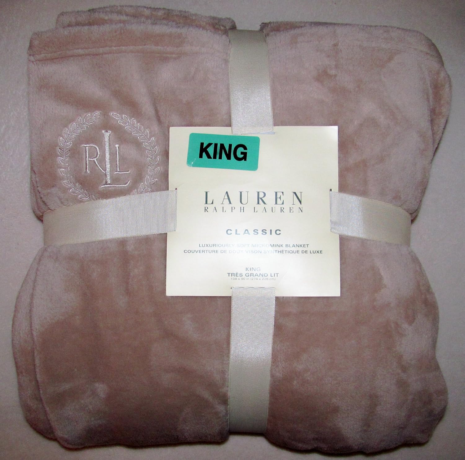Ralph Lauren Classic Micromink Blanket Linen King Amazon.co.uk