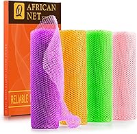 Vista 21 de UJFQBH Esponja de red africana de red africana, esponja de baño de red larga, exfoliante para el cuerpo de la ducha, limpiador de espalda, suave rosa