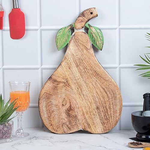Miniatura 7 de Crocon Tabla de cortar de madera con asa, regalos para el día de la madre, tabla de cortar reversible para cocina, tabla de charcutería para carne,