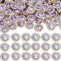 Vista 30 de 160 diamantes de imitación para coser de 0.472 pulgadas, base de metal, diamantes de imitación para coser en ropa, zapatos, aretes, cinturón