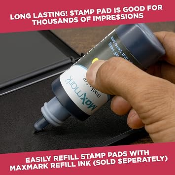 Large Premium Black Ink Stamp Pad - 5 by 7 - Quality Felt Pad