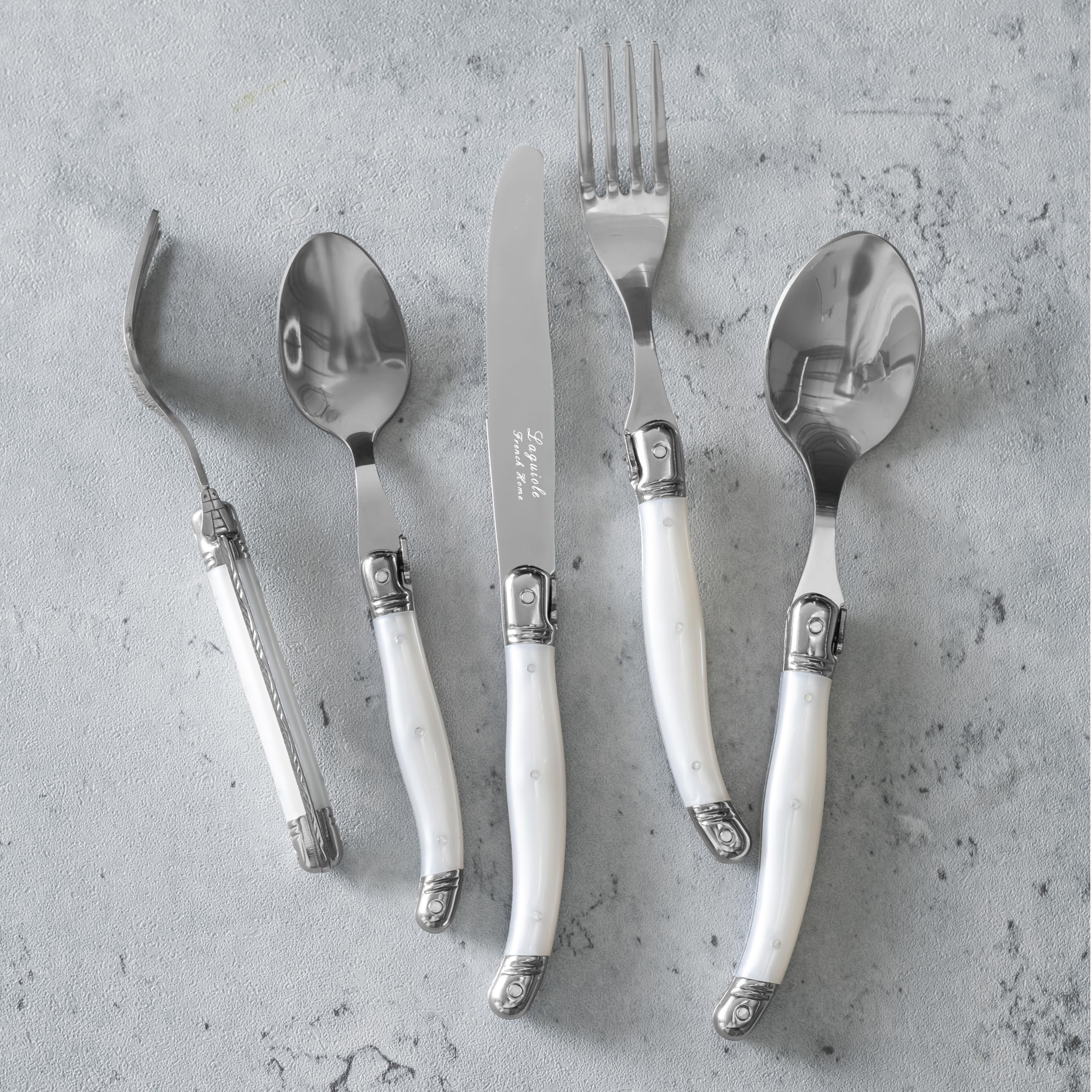 Amazon.com | French Home Laguiole Connoisseur 20-Piece Pearl White