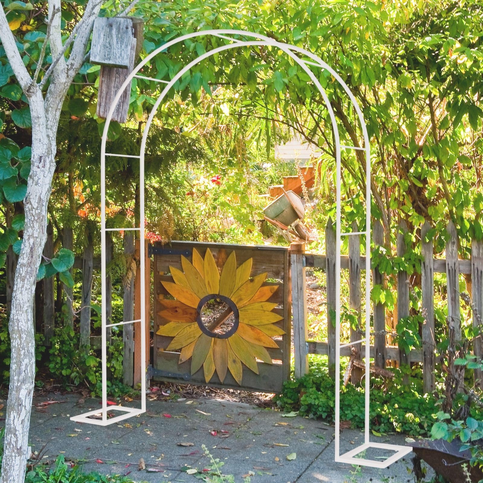 Arche de jardin en métal robuste pour aménagement paysager et arche de mariage extérieure
