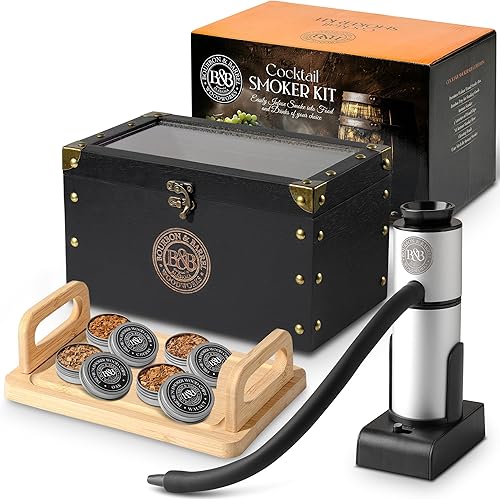Miniatura 8 de BOURBON & BARREL Kit para Ahumar Cócteles | Elaborado con Madera de Nogal | Kit para Ahumar Whisky con Ahumador Instantáneo, Caja para Ahumar, Caja