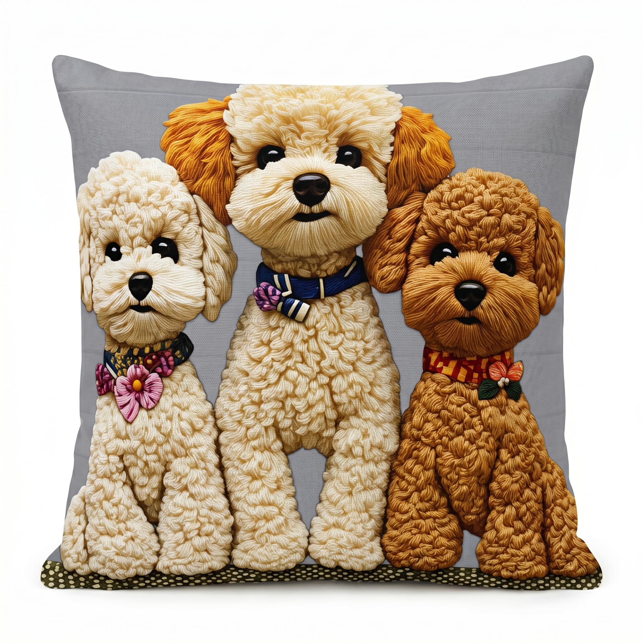 PVOODIRE Linen Dog Cushion Covers 45x45cm - Animal Print Sofa Throw Cover Indoor Outdoor — image 1