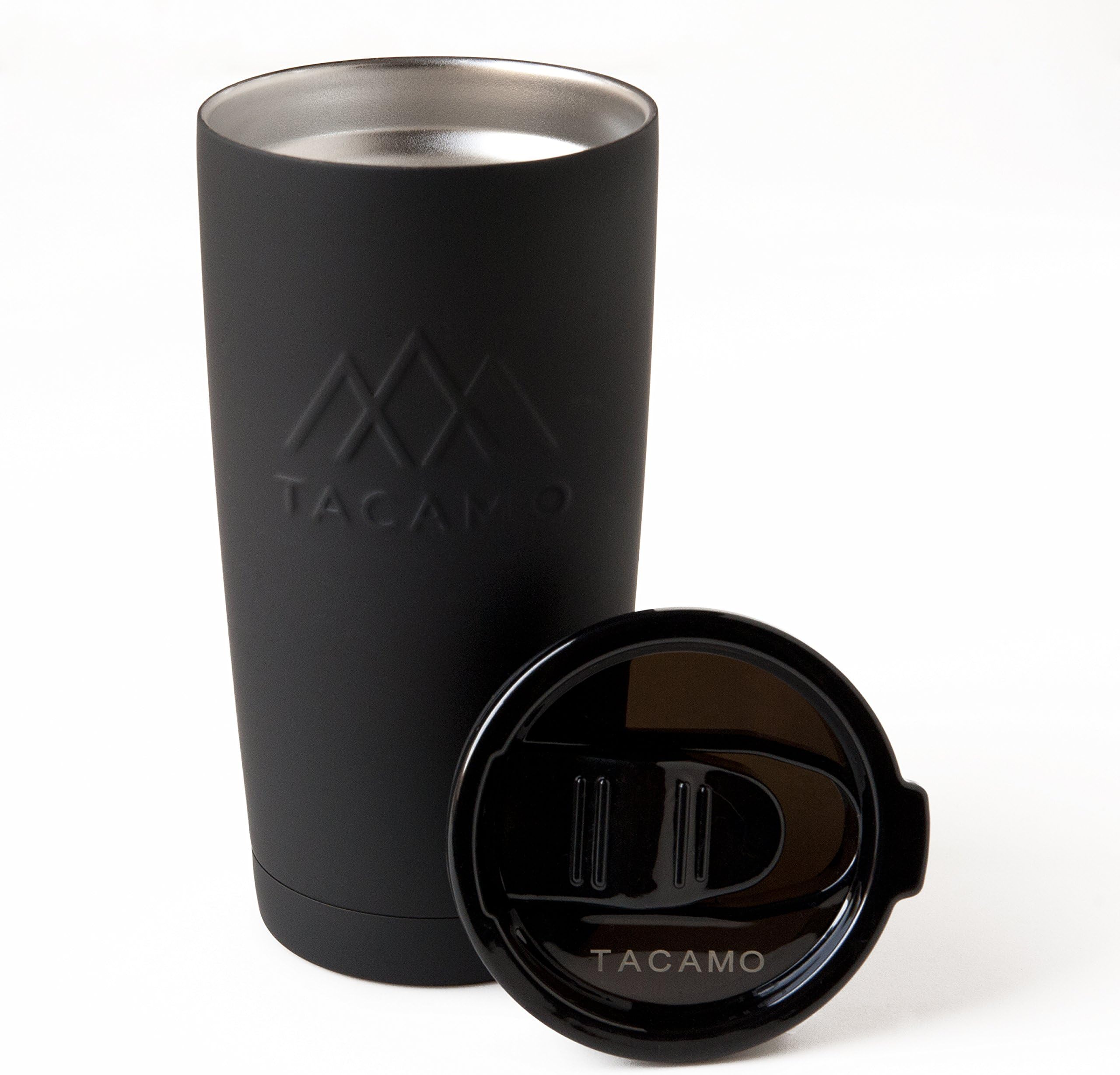 Tacamo 20 Oz Stainless Steel Vacuum Insulated Tumbler with Leak-Proof/Shatter-Proof, BPA-Free Tritan Lid | SureGrip Coating, Tactical Black
