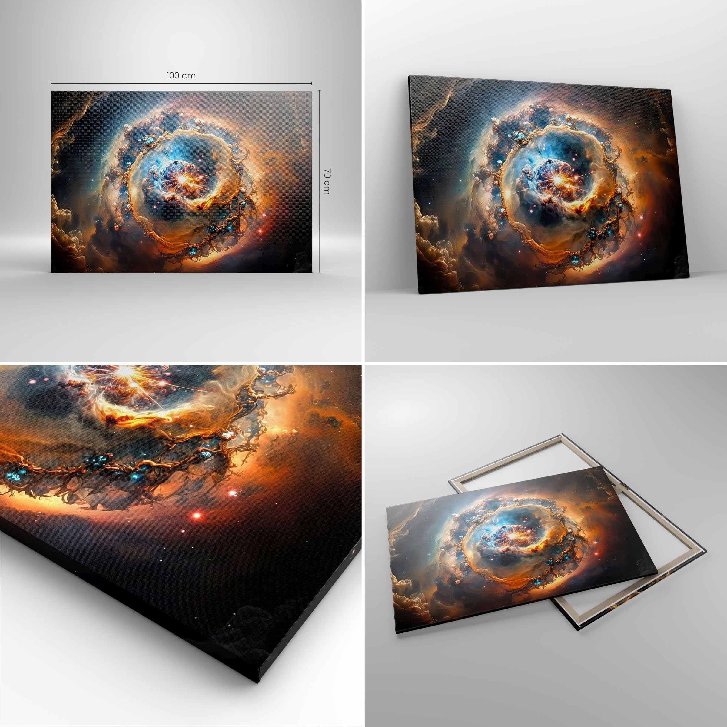 Lienzos decorativos 100x70cm Cuadro Sobre Lienzo Moderno Universo Cosmos Galaxia Grande Dormitorio Cocina Cuadros Pared Imágenes Cuadros Decoracion Salon Wall Art Prints Decor Canvas AA100x70-5808