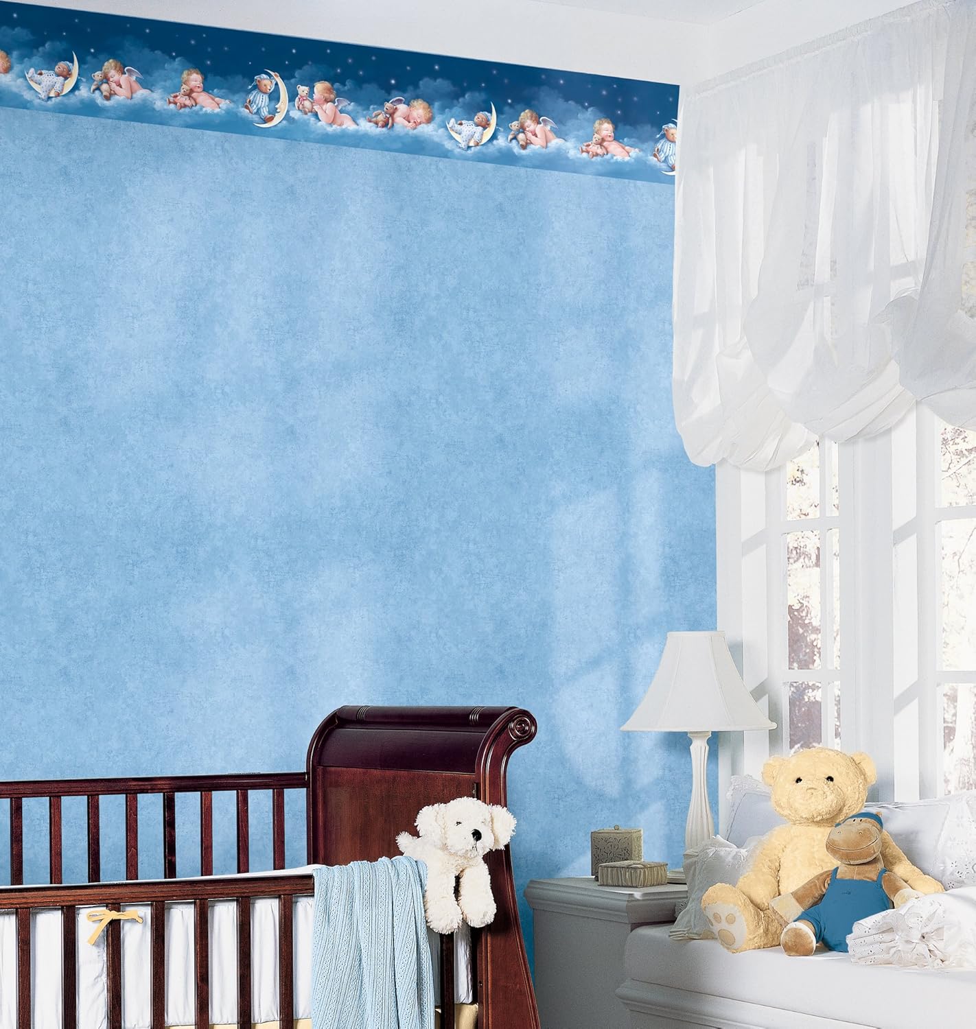 York Wallcoverings York Kids IV JE3724 Crackle Wallpaper, Blues