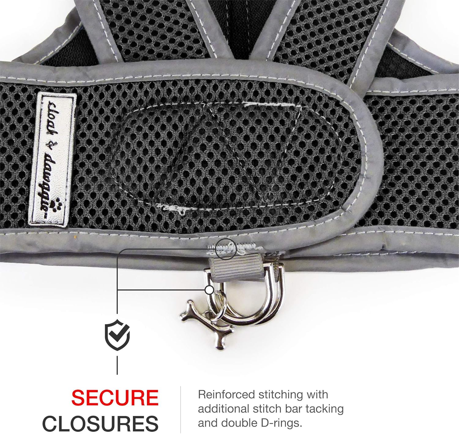 Cloak & Dawggie Mesh Step-N-Go Small Dog Harness Step In Teacup to 25 LBS. Vest Easy On Adjustable. XXXS Xsmall Toy Puppies to Medium. Reflective Soft Walking Doggy Wrap Vest (7200 - (T4 - XXS) Black)