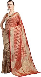 Women's Kanchipuram Silk Saree With Unstiched Blouse Piece