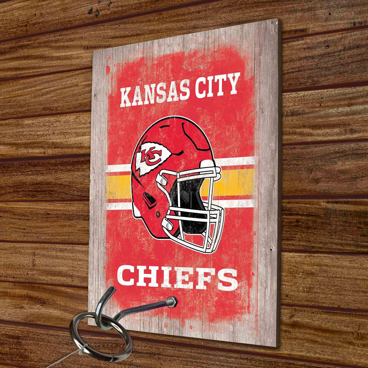 FANMATS 63599 NFL - Kansas City Chiefs Hook and Ring Game | Red | 11"x8"x0.25" | Primary Helmet with Team Name