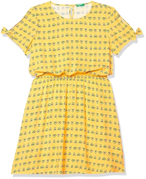 United Colors of Benetton Girls Viscose A-Line Casual Dress