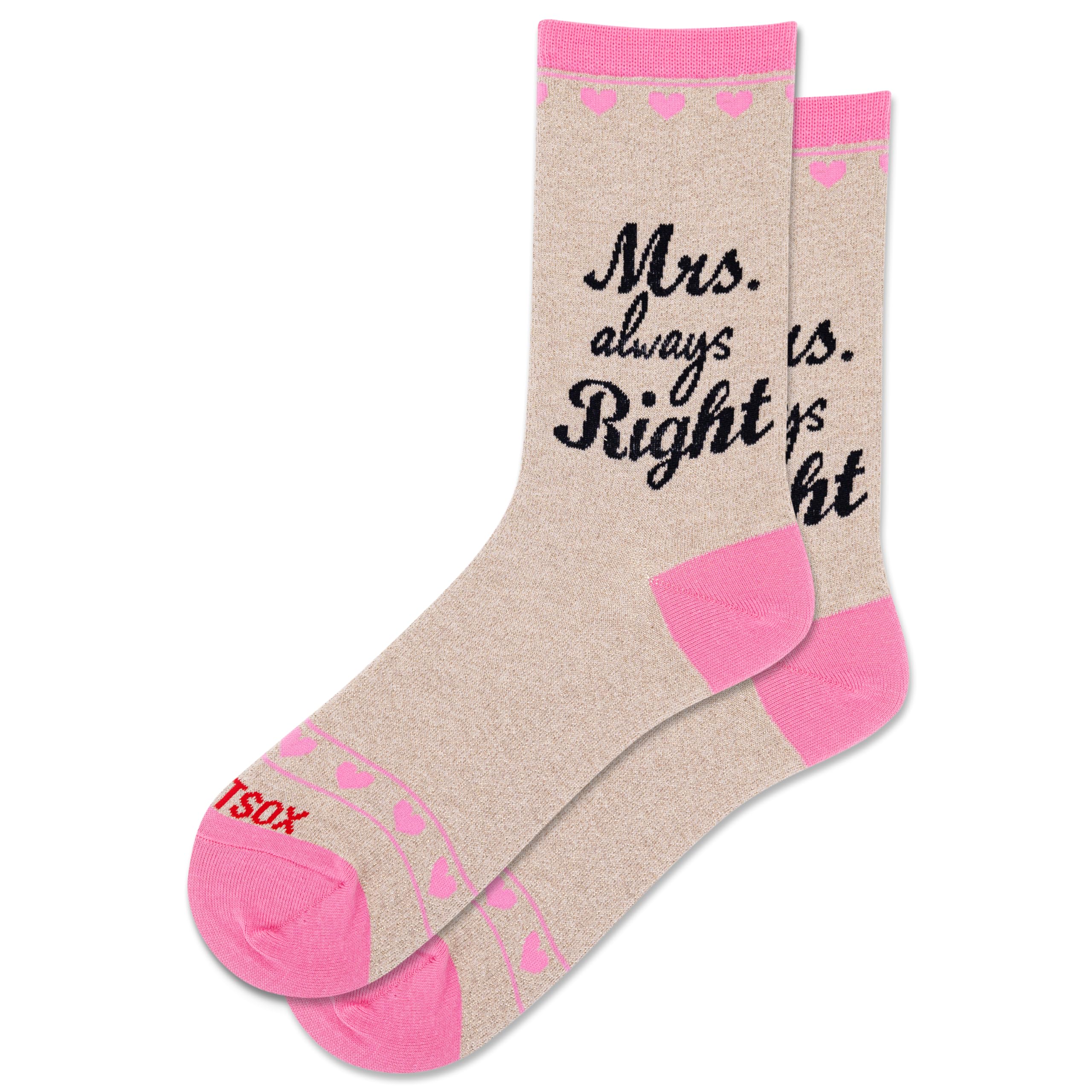 Hot Sox Women's Fun Wedding Bliss Crew Socks-1 Pair Pack-Cool & Cute Bride Novelty Gifts