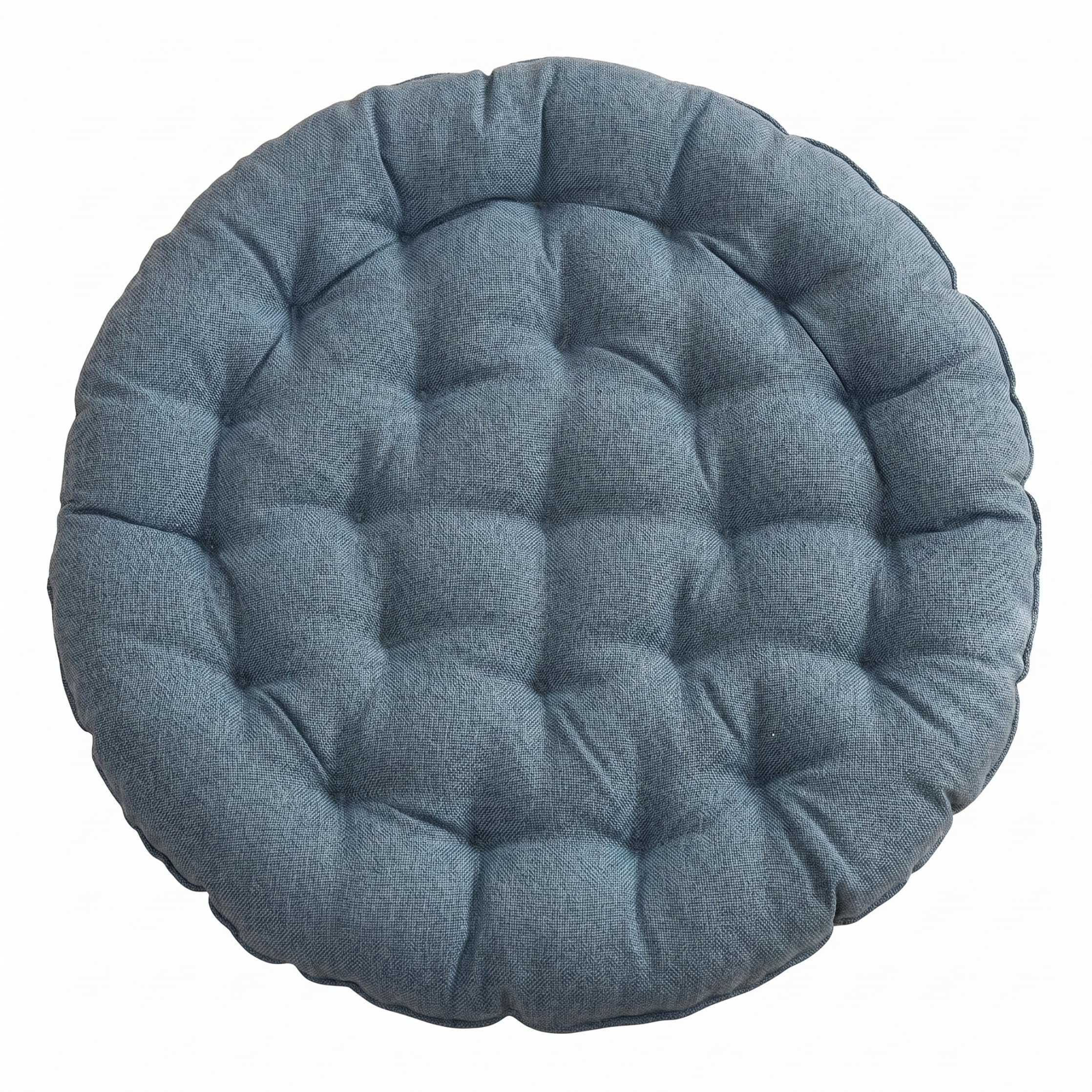 Xoeryoy Floor Cushions For Sitting, Round Floor Cushion, Thick Cotton Linen Seat Cushion For Meditation & Yoga, Sky Blue, 29.5" X 3.9