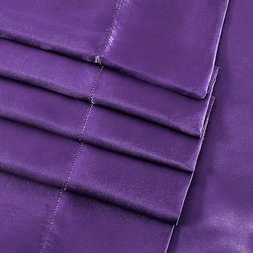 Miniatura 179 de SiinvdaBZX - Juego de sábanas de satén de tamaño individual, 3 piezas ultra sedosas, suaves, de satén verde salvia con bolsillo profundo, 1 sábana