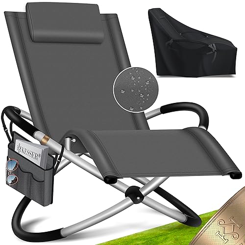 KESSER® Relaxliege Liegestuhl Inkl. Tasche + Abdeckung Gartenliege Sonnenliege Gartenstuhl